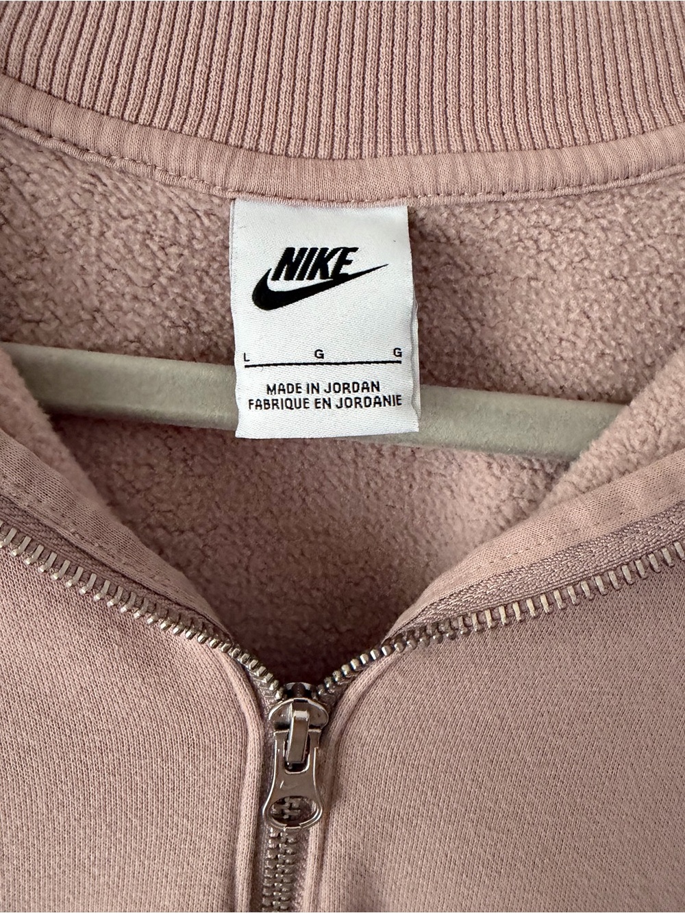 Nike Women’s Cropped Quarter-Zip Sweatshirt - Dusty Rose Pink - Picture 2 of 4